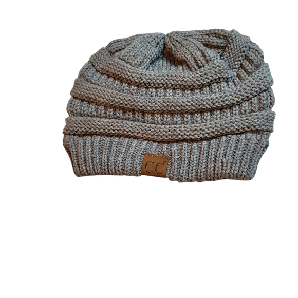 C.C Oatmeal Chunky Knit Slouchy Beanie - Picture 3 of 3
